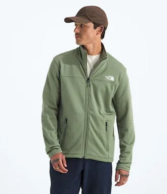 Jacheta cu fermoar integral Cedar Trail Grid Fleece pentru bărbați