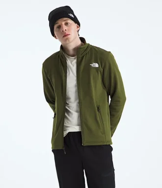 Jacheta cu fermoar integral Cedar Trail Grid Fleece pentru bărbați