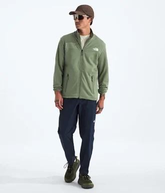 Jacheta cu fermoar integral Cedar Trail Grid Fleece pentru bărbați