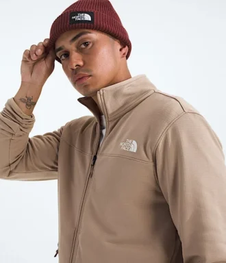 Jacheta cu fermoar integral Cedar Trail Grid Fleece pentru bărbați
