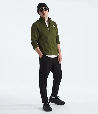 Jacheta cu fermoar integral Cedar Trail Grid Fleece pentru bărbați