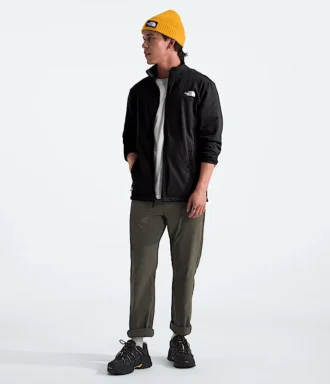 Jacheta cu fermoar integral Cedar Trail Grid Fleece pentru bărbați