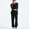 Pantaloni de jogging relaxați, drepți, esențiali pentru femei Pantaloni de jogging relaxați, drepți, esențiali pentru femei