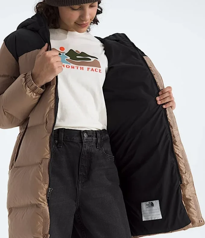 Parka lungă Nuptse pentru băieți și fete Parka lungă Nuptse pentru băieți și fete