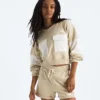 Tricou cropped oversized din bumbac pentru femei Tricou cropped oversized din bumbac pentru femei